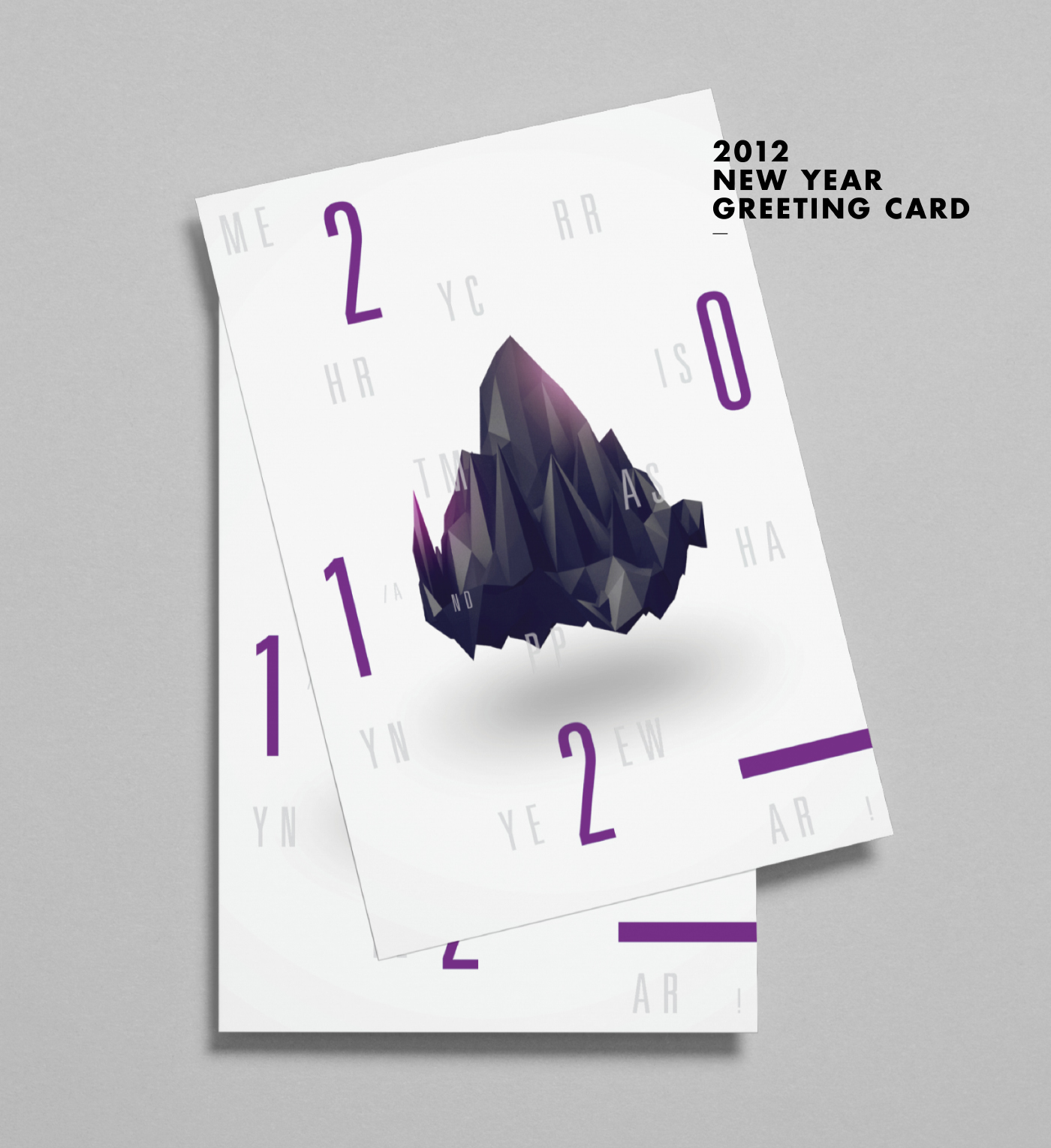 twenty twelve calendar card 3D rock Space  type
