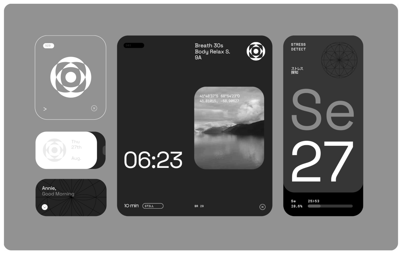app black and white brand identity clean conceptual geometric minimal UI White artificial intelligence