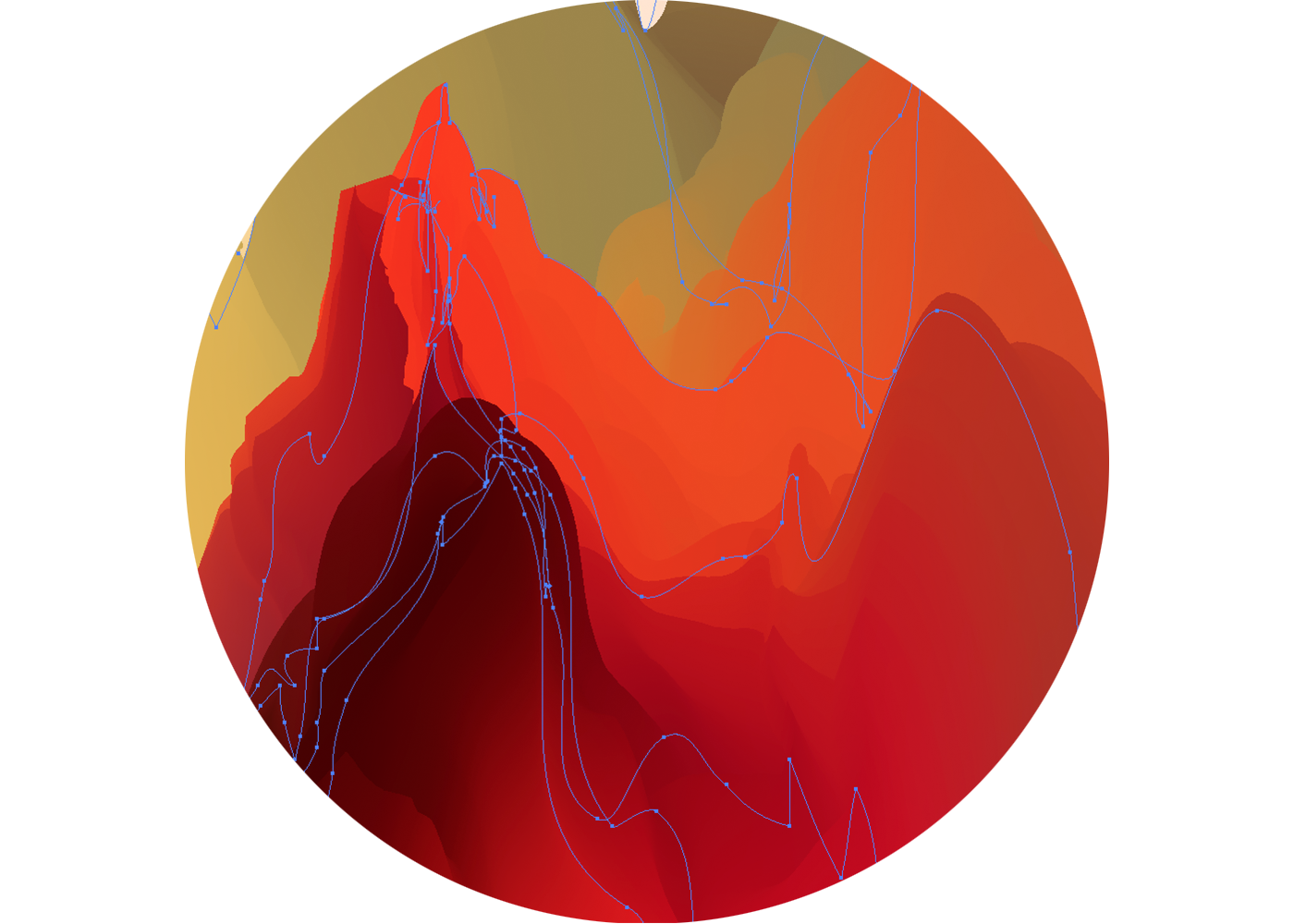 Illustrator vector mesh Colourful  Landscape