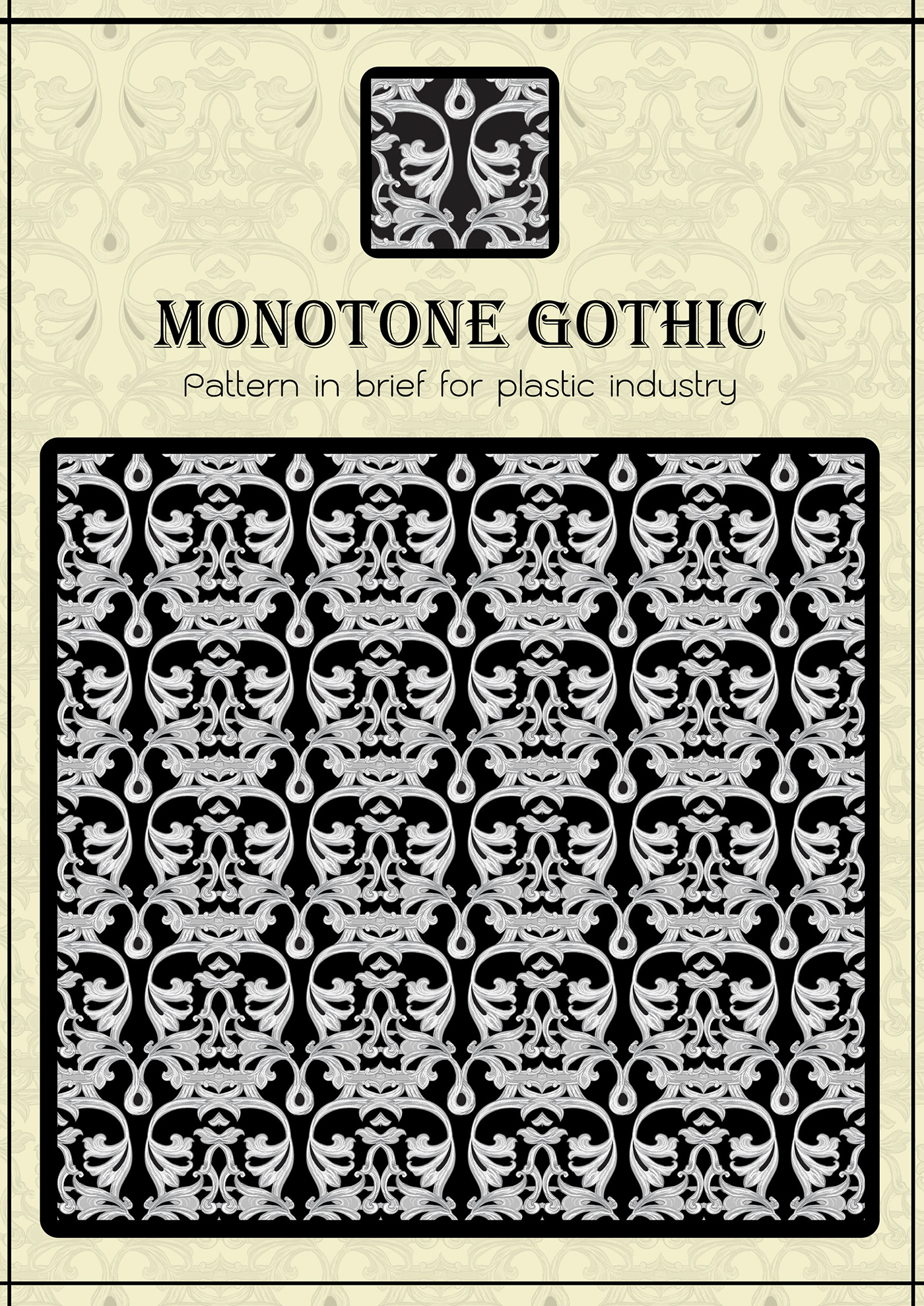 Style gothic history art pattern monotone White black baroque rococo