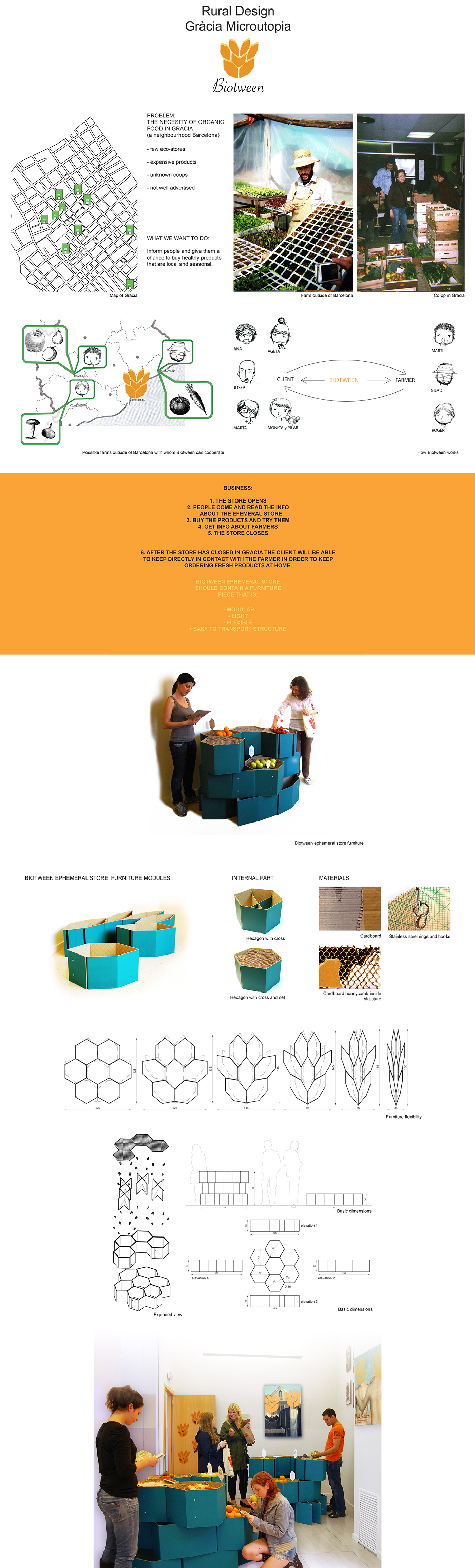 Ephemeral Co-Op cardboard modular furniture Easy to transport green eco friendly Rural Design