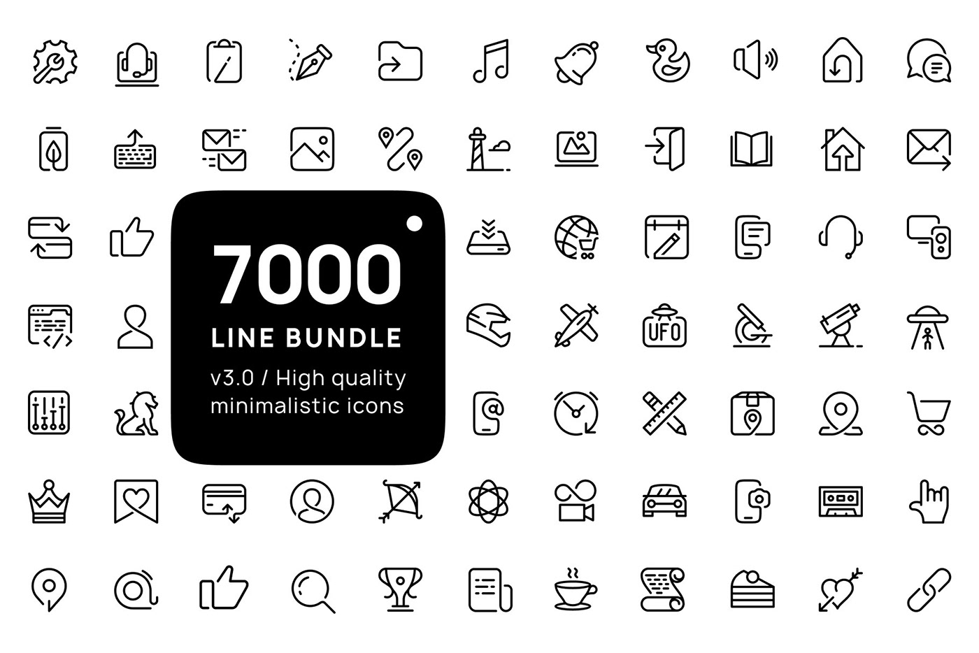flat Icon icons line outline Pack stroke thin UI Web