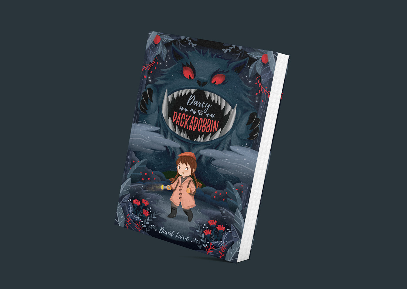 book cover children book kid monster girl night dark digital