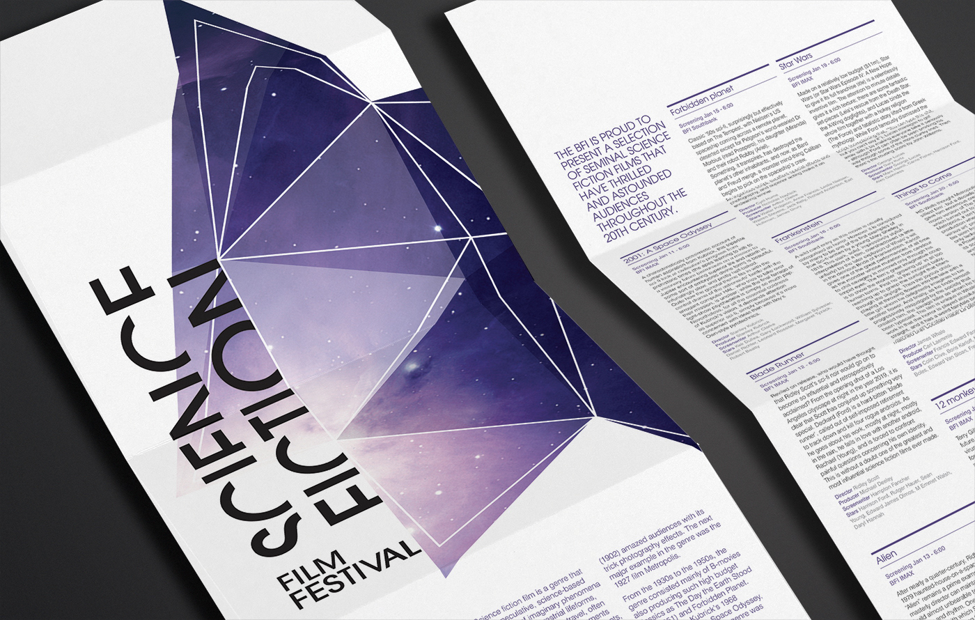 movie science fiction brochure festival film festival print purple Space 