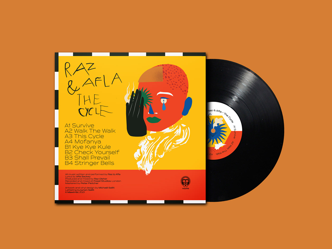 vinyl cover music afro artwork Character design  Digital Art  ILLUSTRATION  vector pop