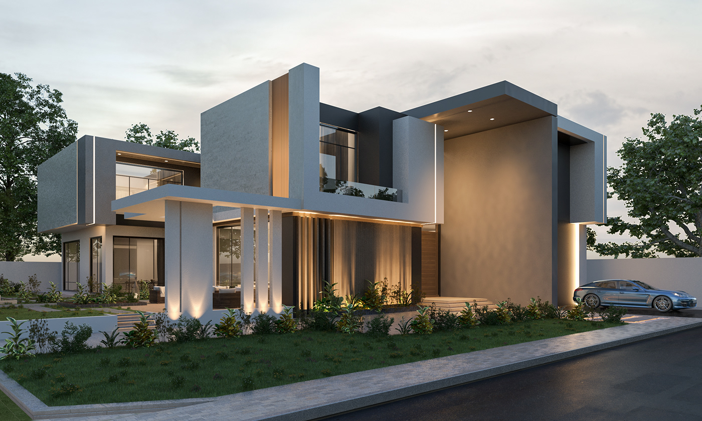 3d modeling Abu Dhabi architecture exterior design housing Landscape