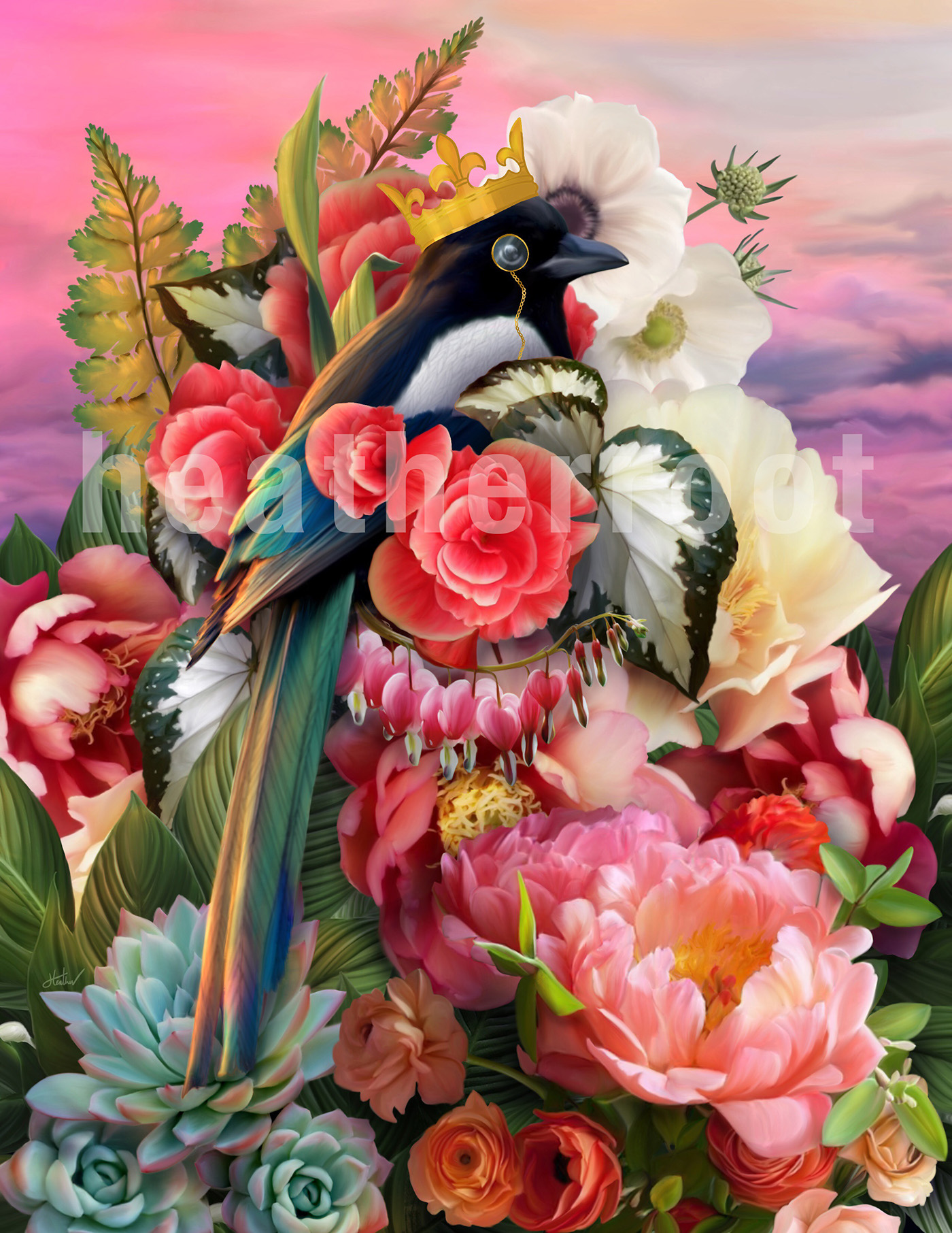 bird painting   Flowers garden art artwork digital digitalart digitalpainting fantasyart