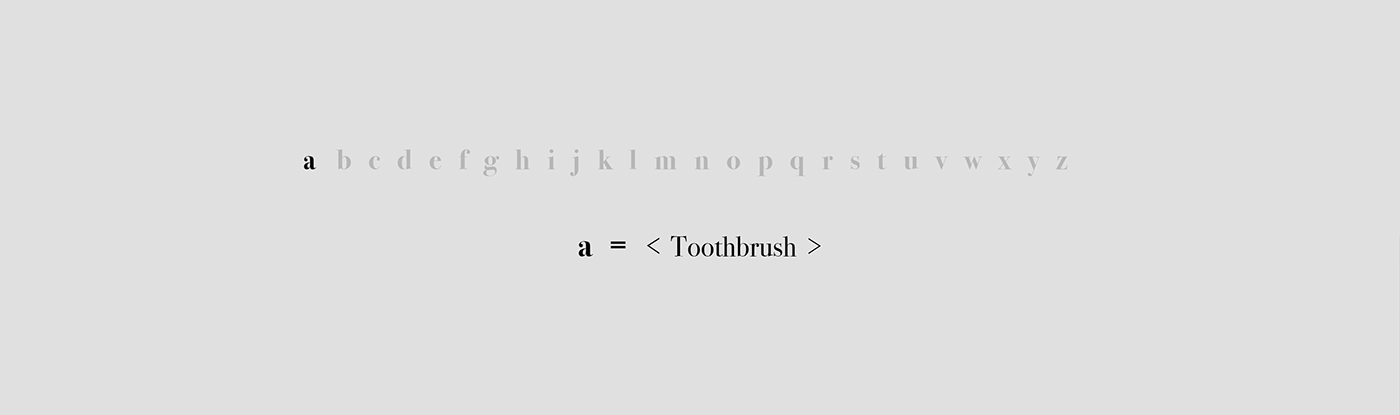 toothbrush minimal black matte concept brush White product alphabet metal
