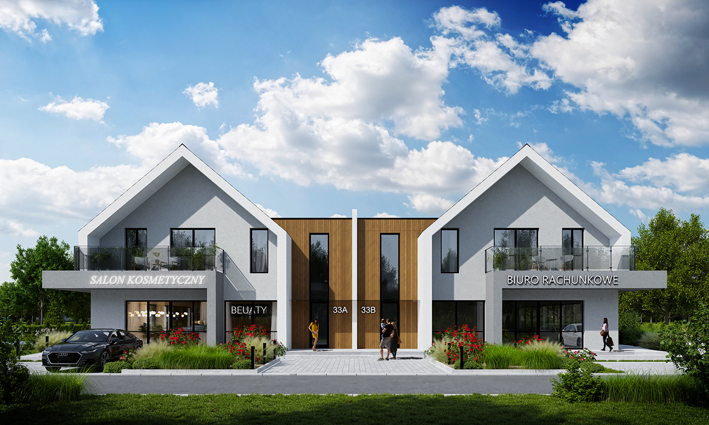 architecture archviz visualization Render 3D exterior modern blender house development