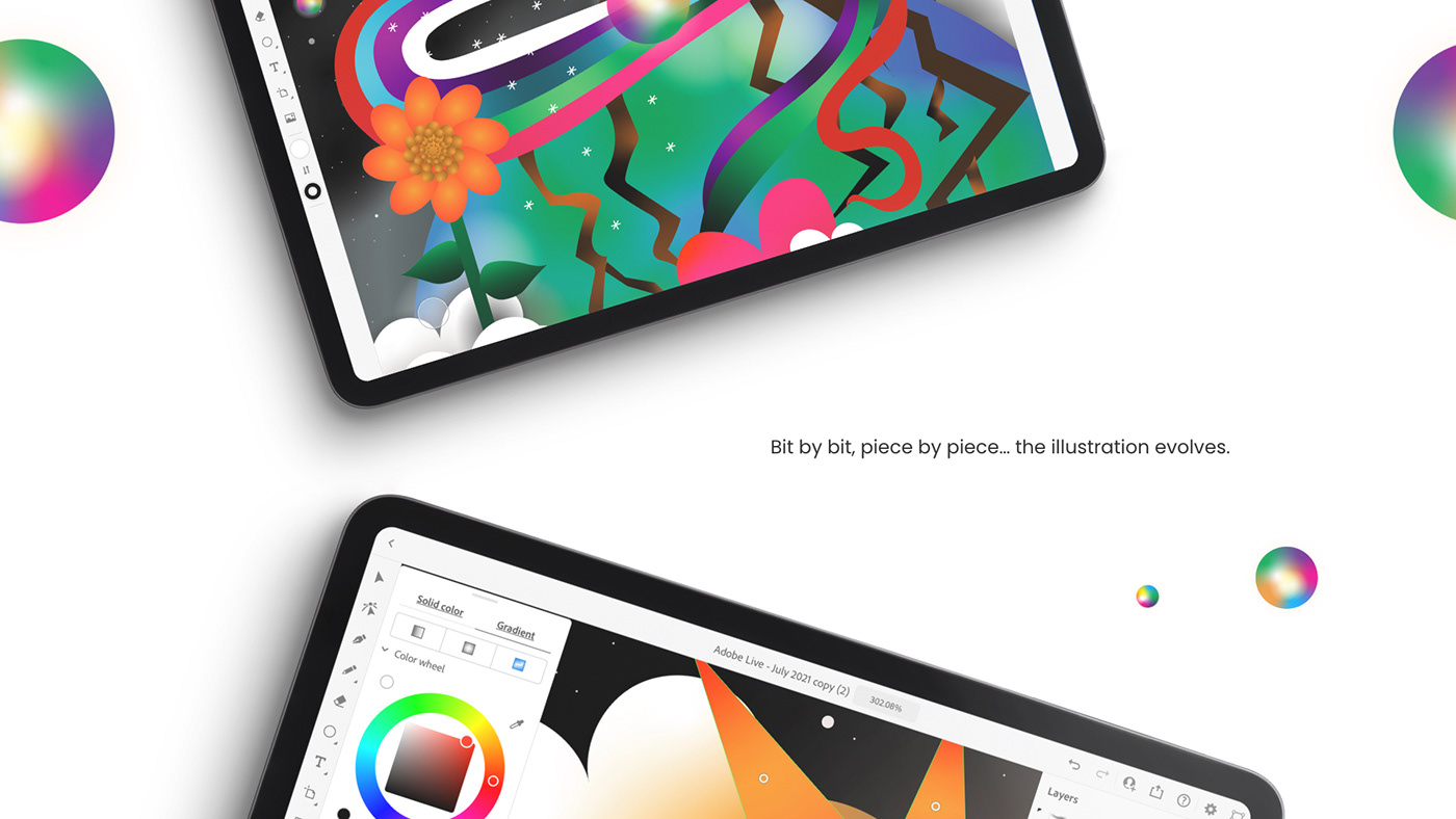 Adobe Live art digital gradients ILLUSTRATION  illustrator on ipad vector VooDoo Val