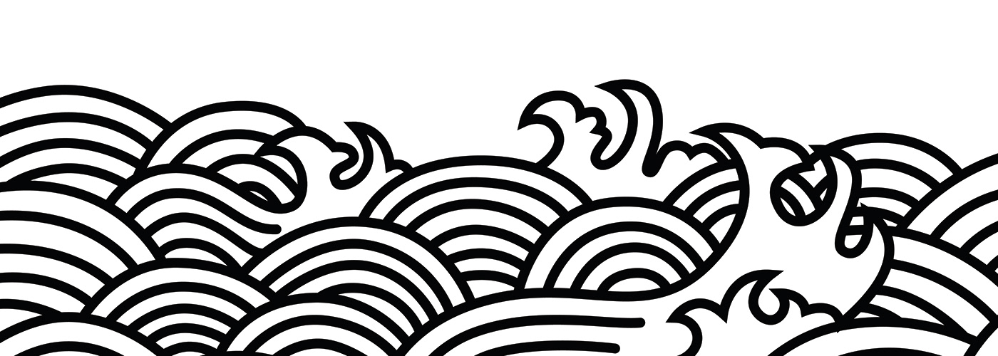 branding  pattern ILLUSTRATION  streetwear restaurant Food  design doodle japanese wave