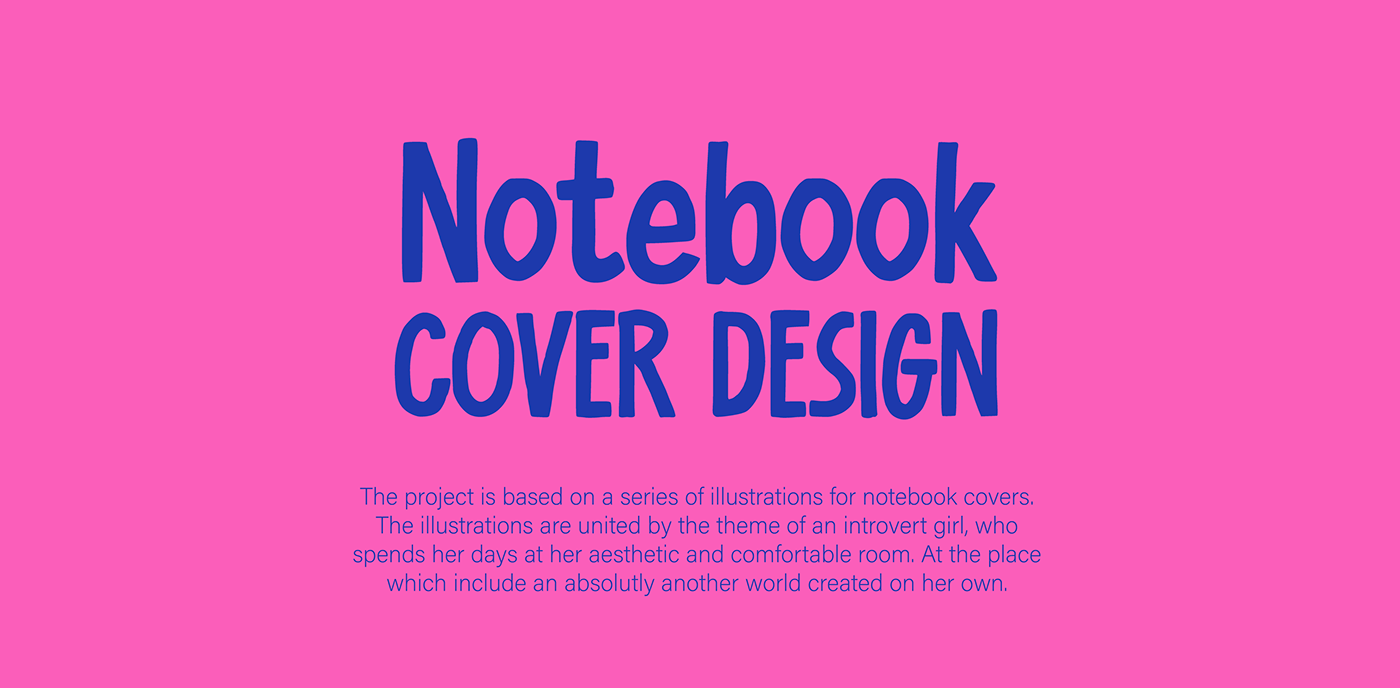 cover design ILLUSTRATION  girly design notebook cover notebook illustration design Character design coverconcept introverts