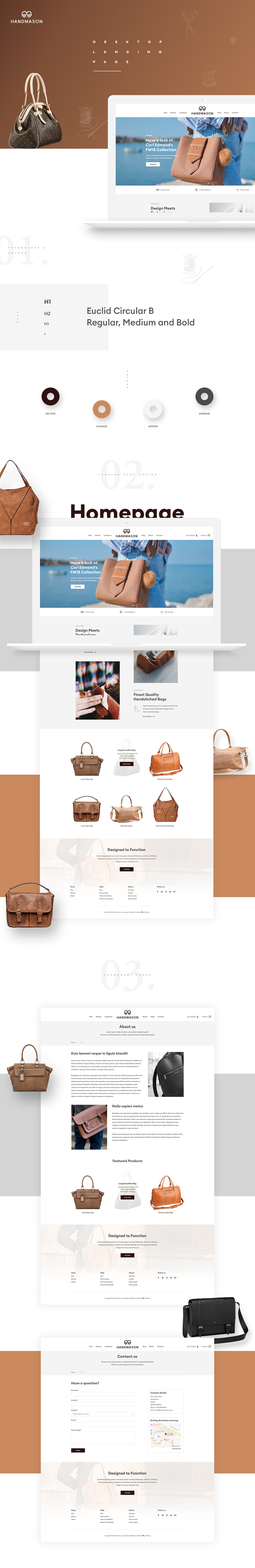 leather bags homepage design
