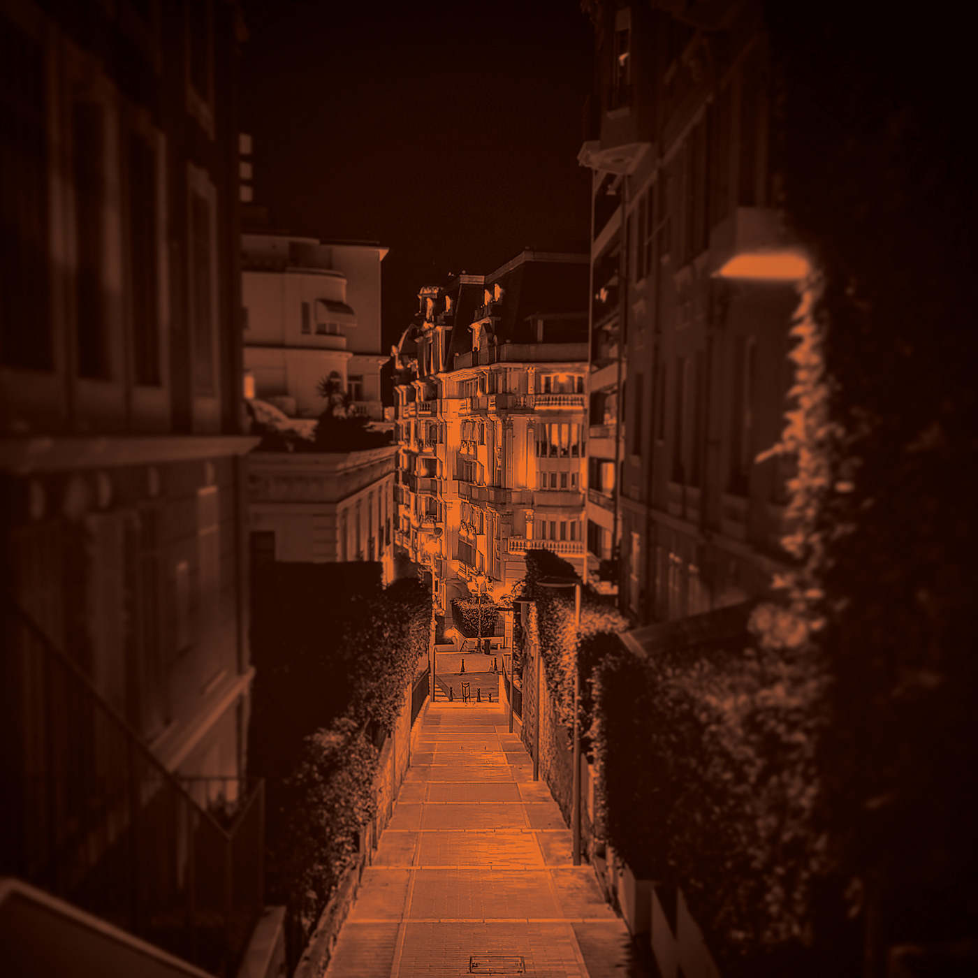 alley black & white city Europe Evening Monaco night orange Travel monte-carlo