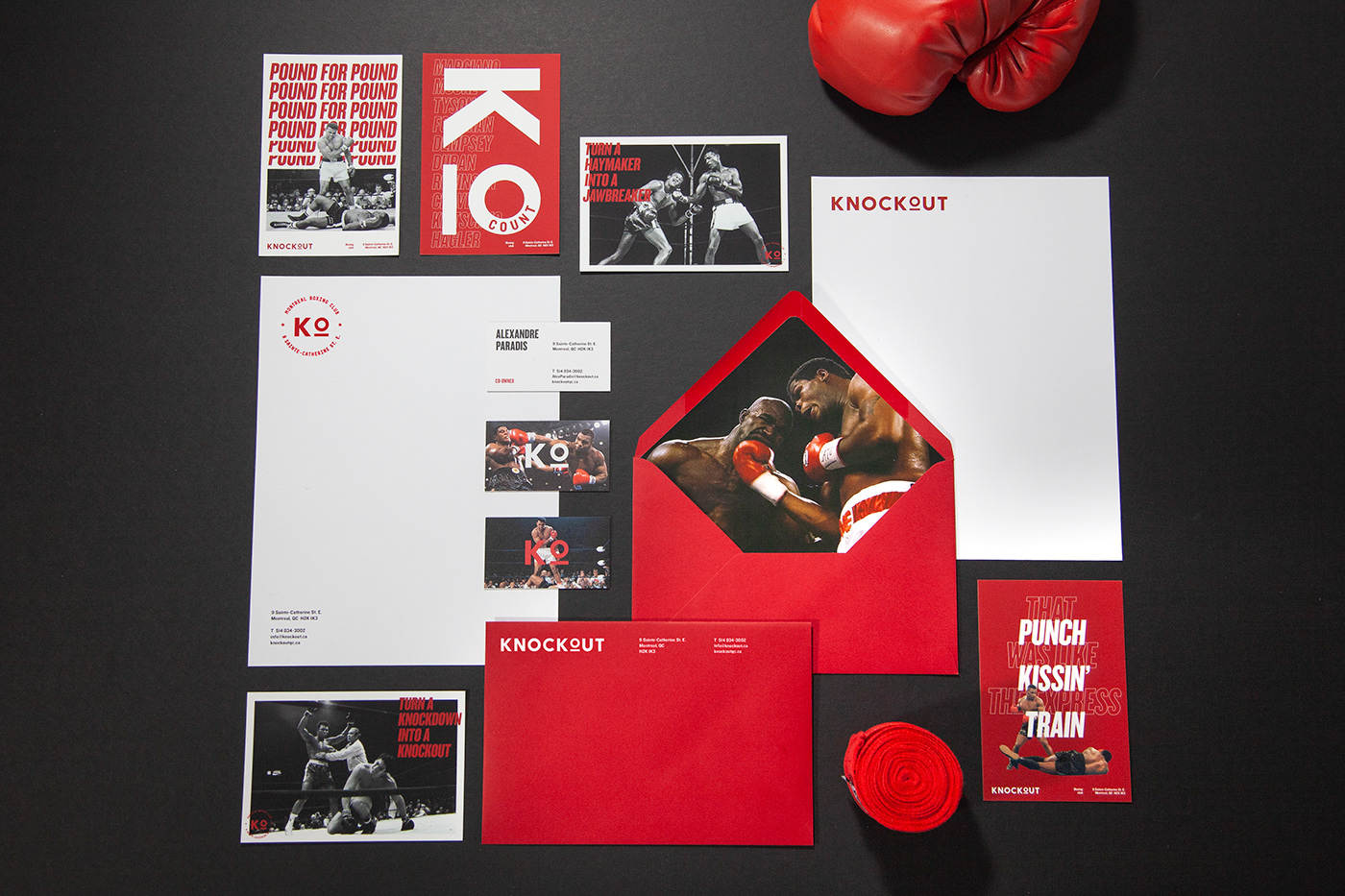 Boxing knockout branding  sports typography   identity brand identity visual identity poster Stationery