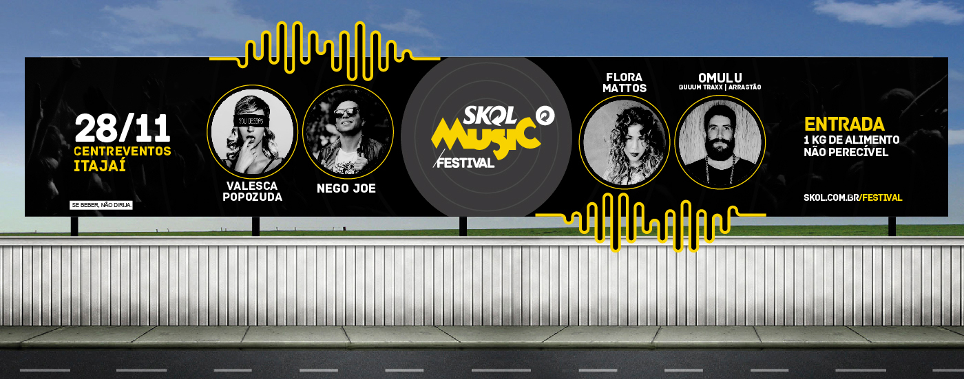design gráfico skol campanha publicidade 3D Cerveja music festival ambev design