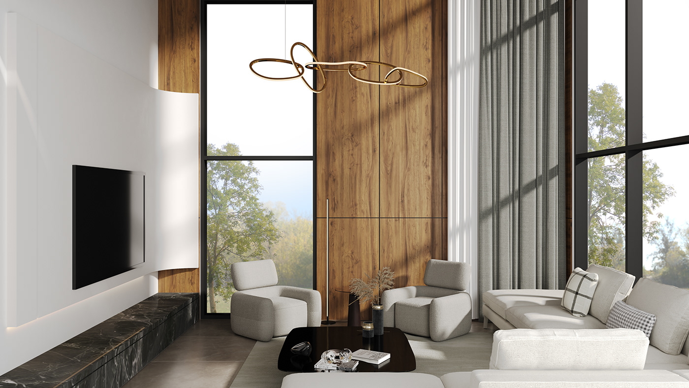 3D clean design Interior interior design  minimal modern Render simple visualization