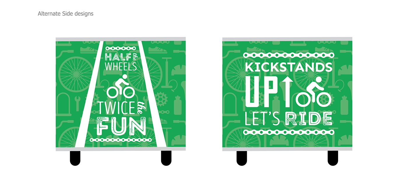 Bike Cycling Vehicle Wrap trailer green Sustainable University pattern tools