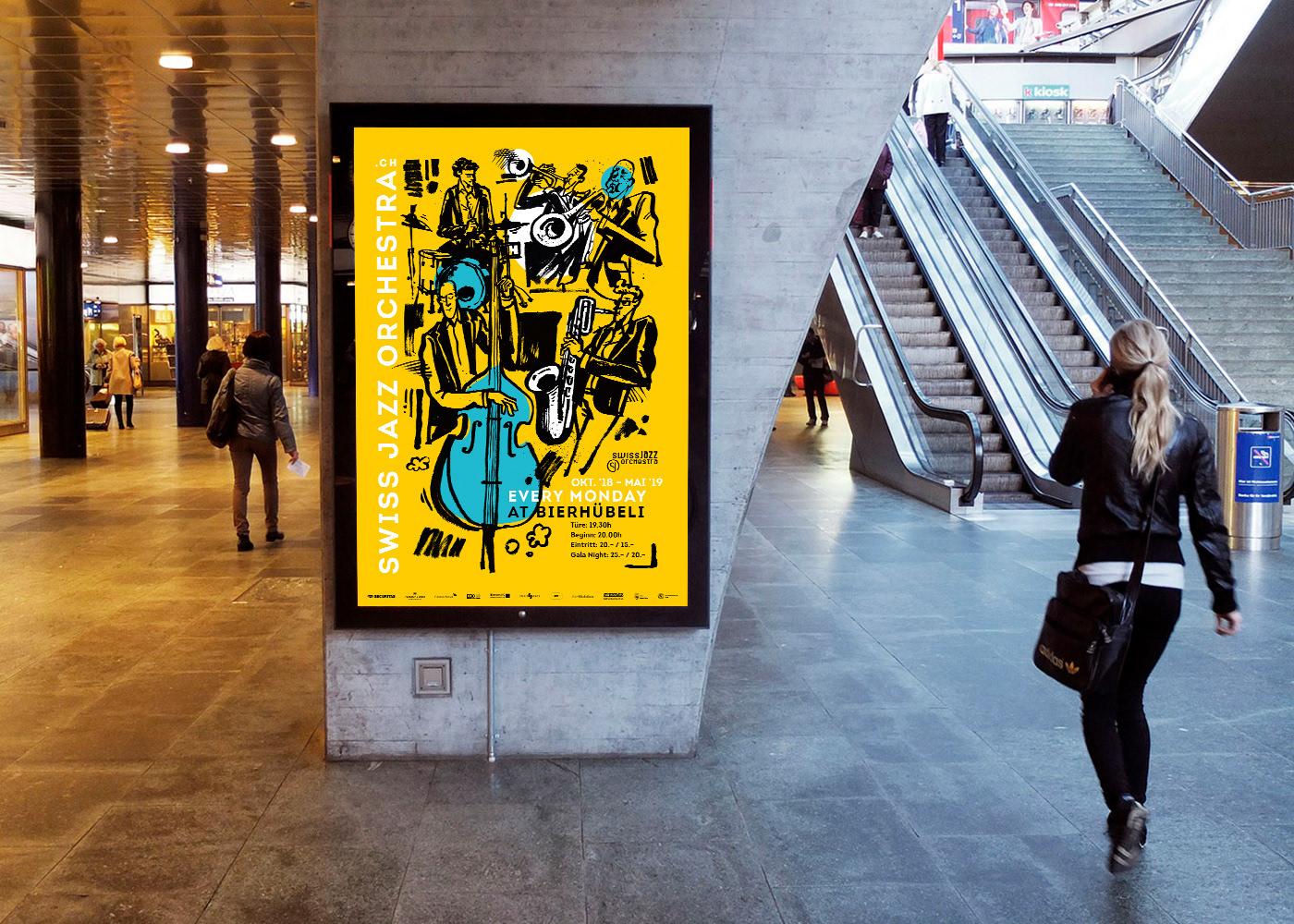 advertisement ILLUSTRATION  ink jazz jazzillustration music musicposter orchestra poster swiss