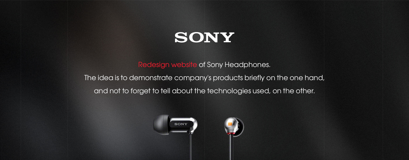 Website redesign Sony headphones web-design