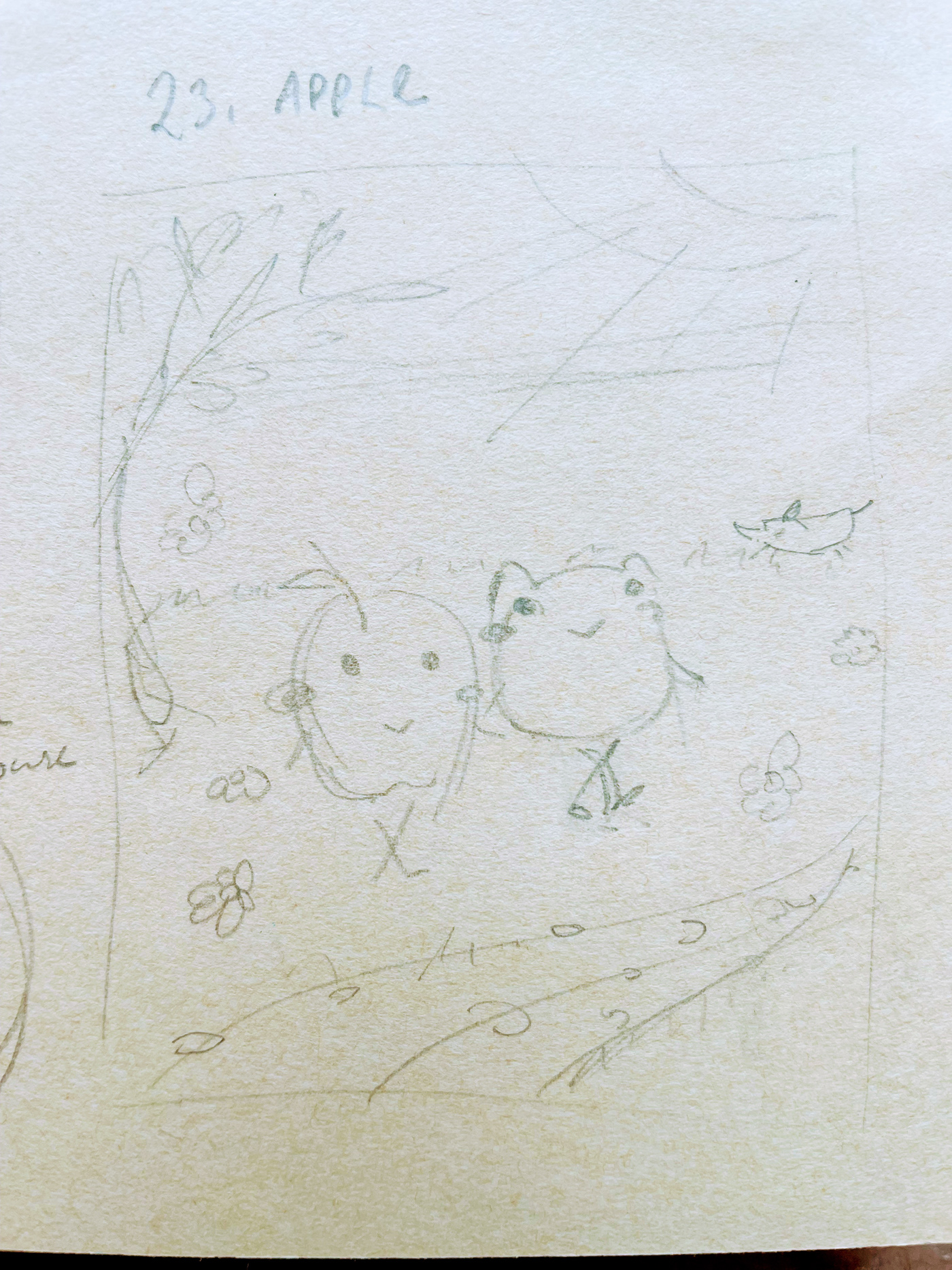 cute frogs process sketch