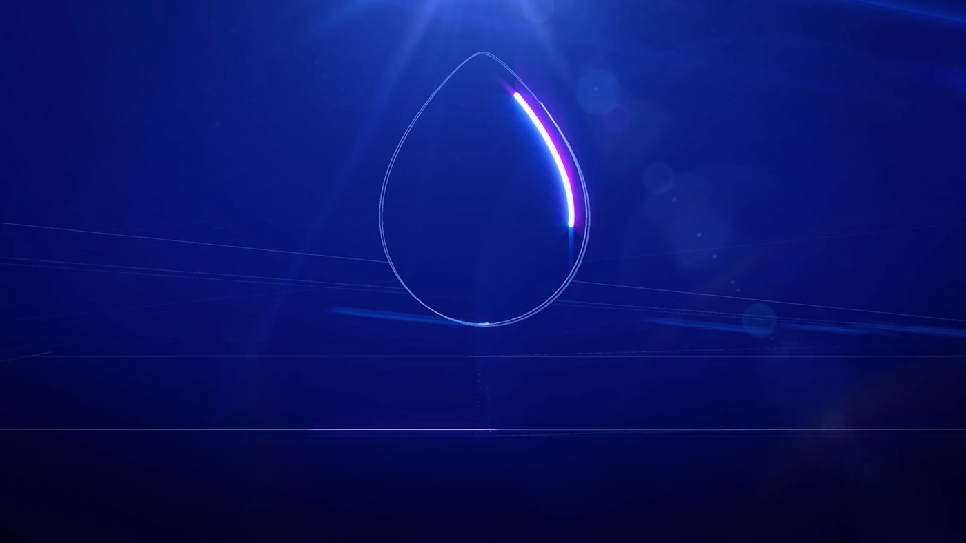 water drop dropless lines blue flare sketch glow short motion design graphic c4d life caracas