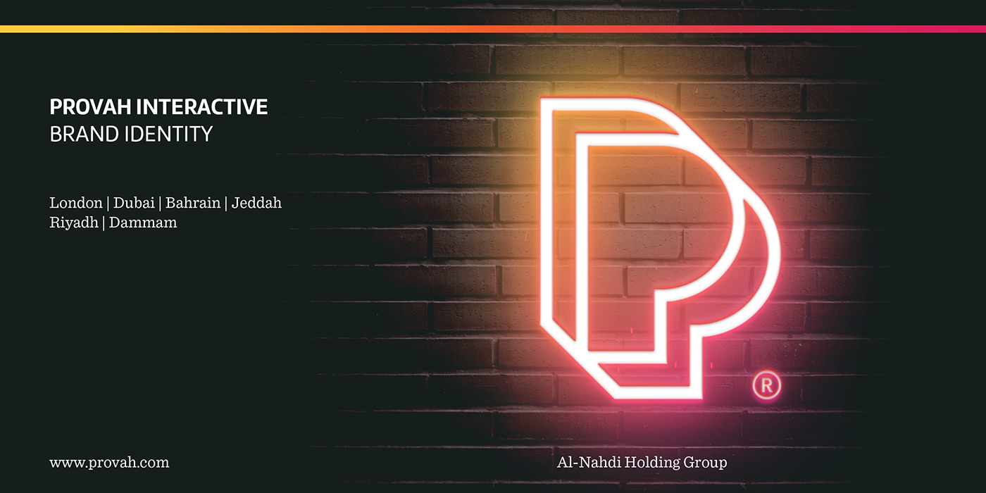 provah interactive Saudi Arabia Arab colorful Mockup Stationery logo business card letterhead folder London dubai UAE