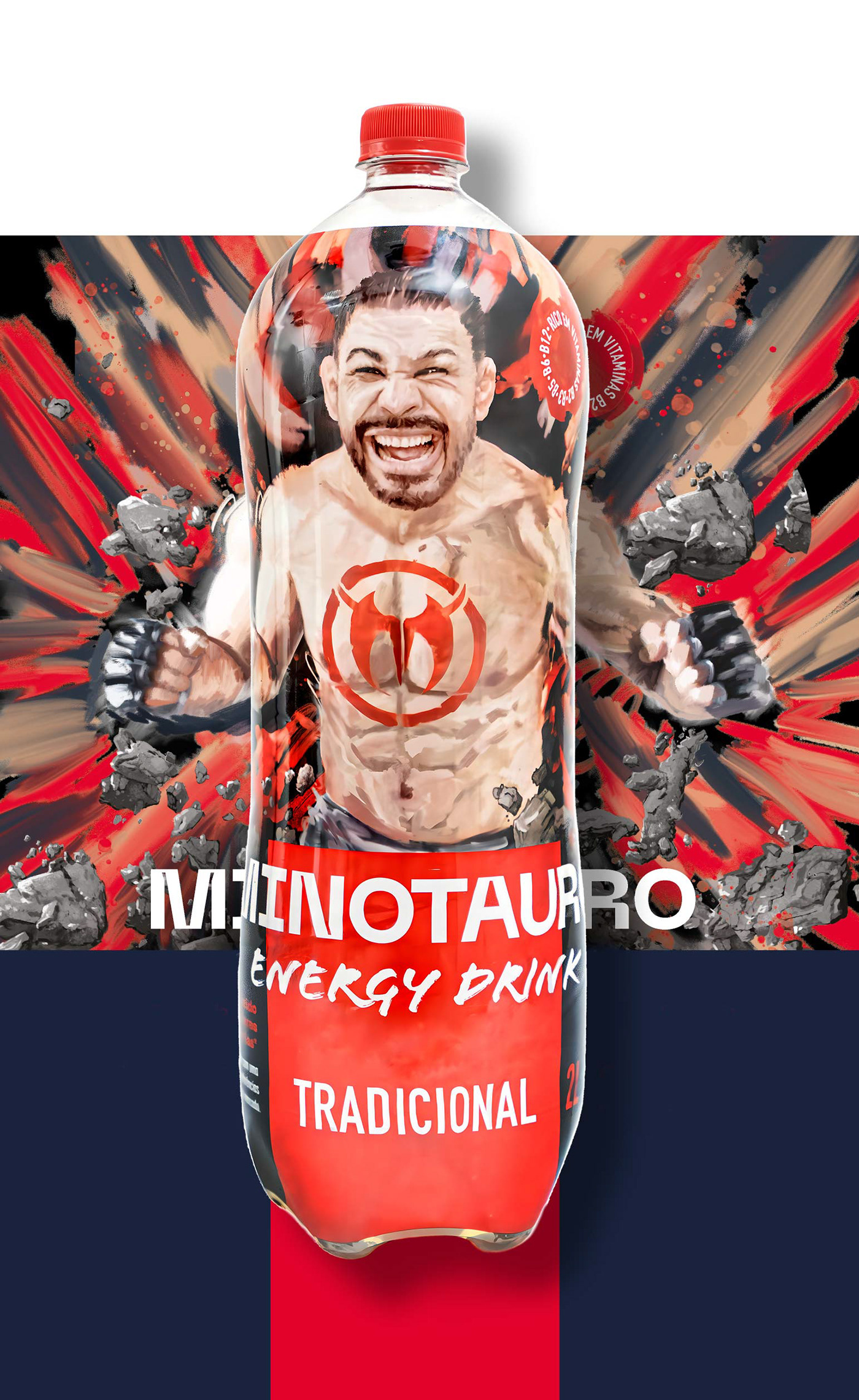 energy drink minotauro minotaur MMA UFC Packaging product design  bottle package Rodrigo Minotauro