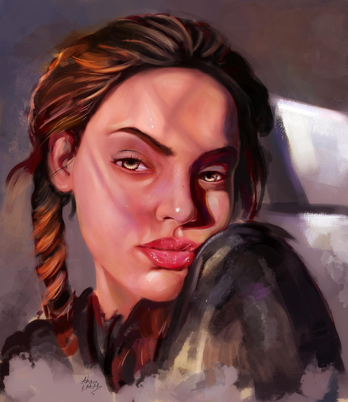 portrait face girl light color digitalart digitalpainting Drawing  Character design  relastic