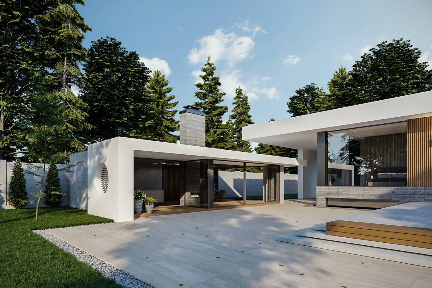 Villa CGI 3D house visualization Interior exterior home design garden