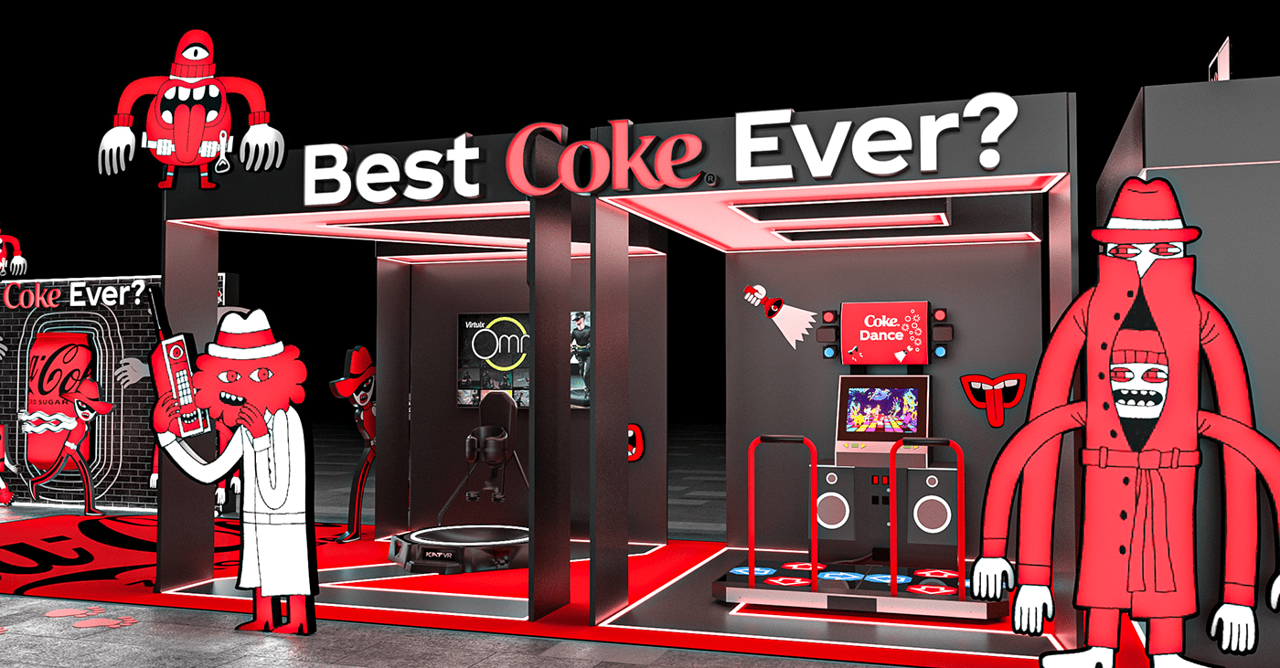 Coca Cola coca cola zero design posm Stand Exhibition Design  booth Event brand identity Advertising 