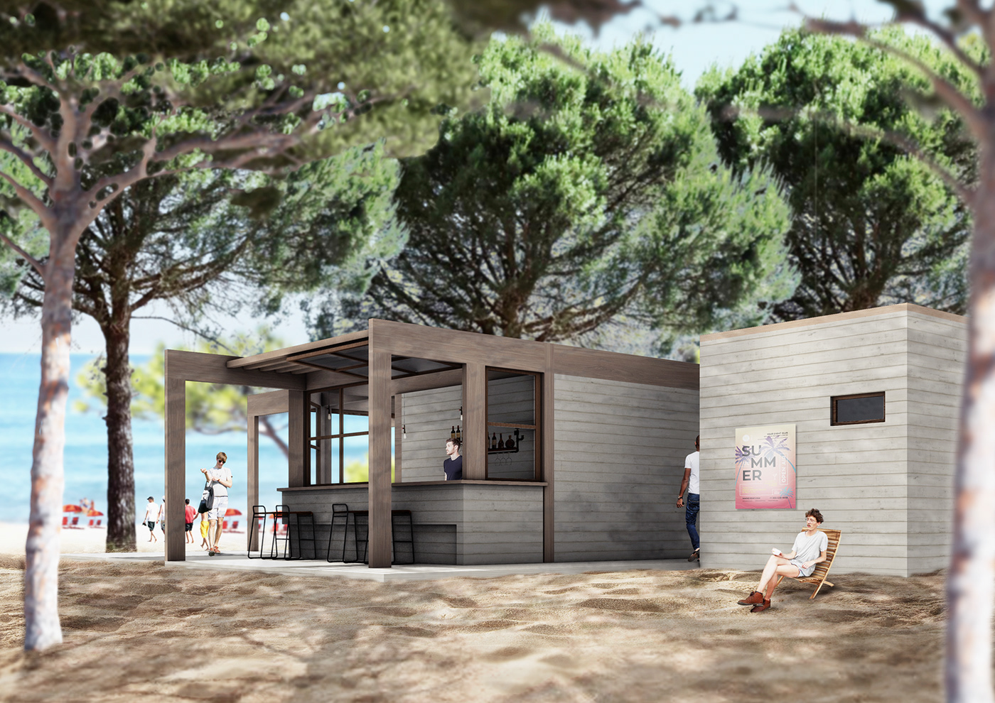 architecture architettura bar beach chiosco inspire legno spiaggia summer