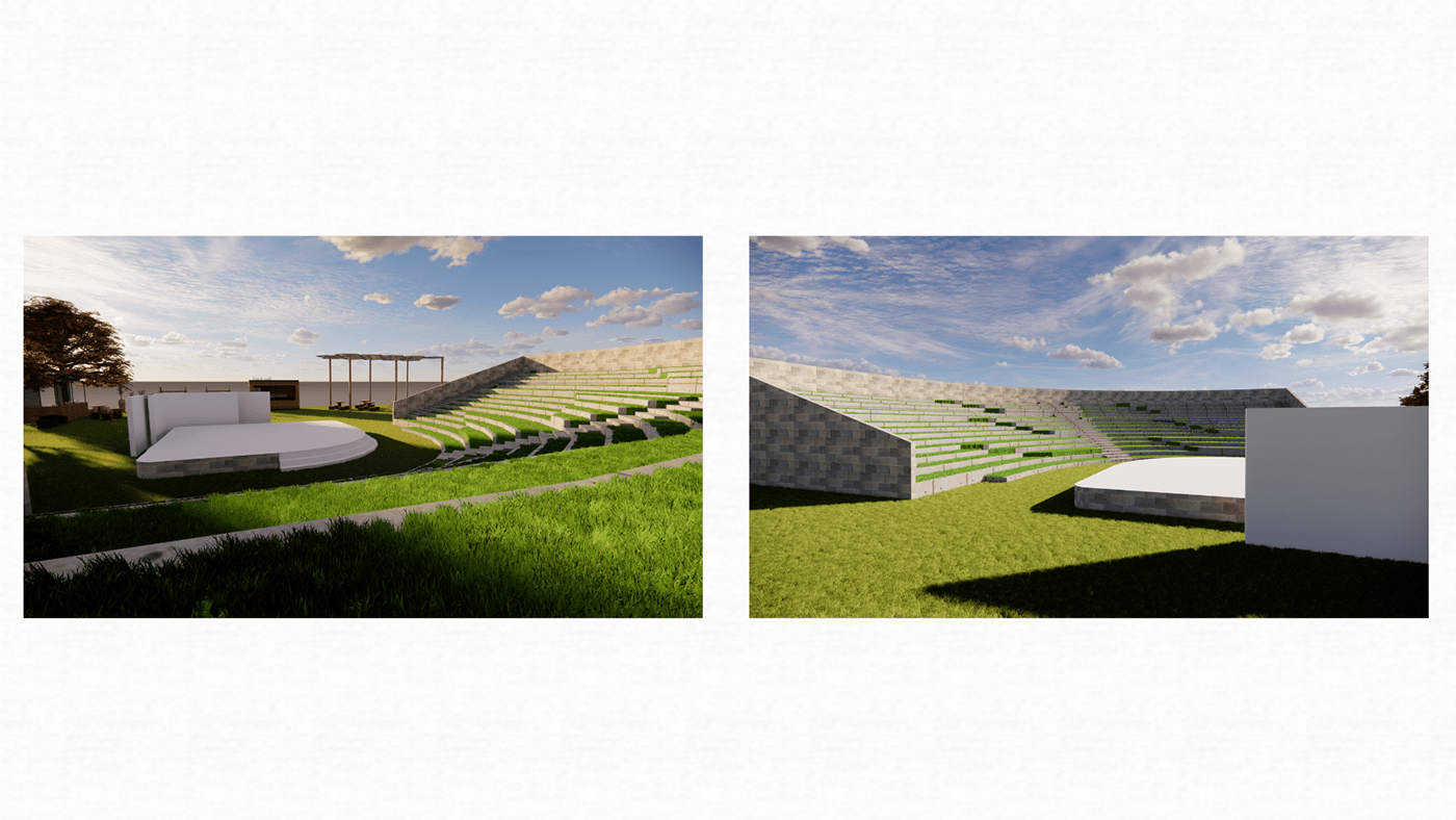 amphitheatre design architectural design exterior Render landscapearchitecture