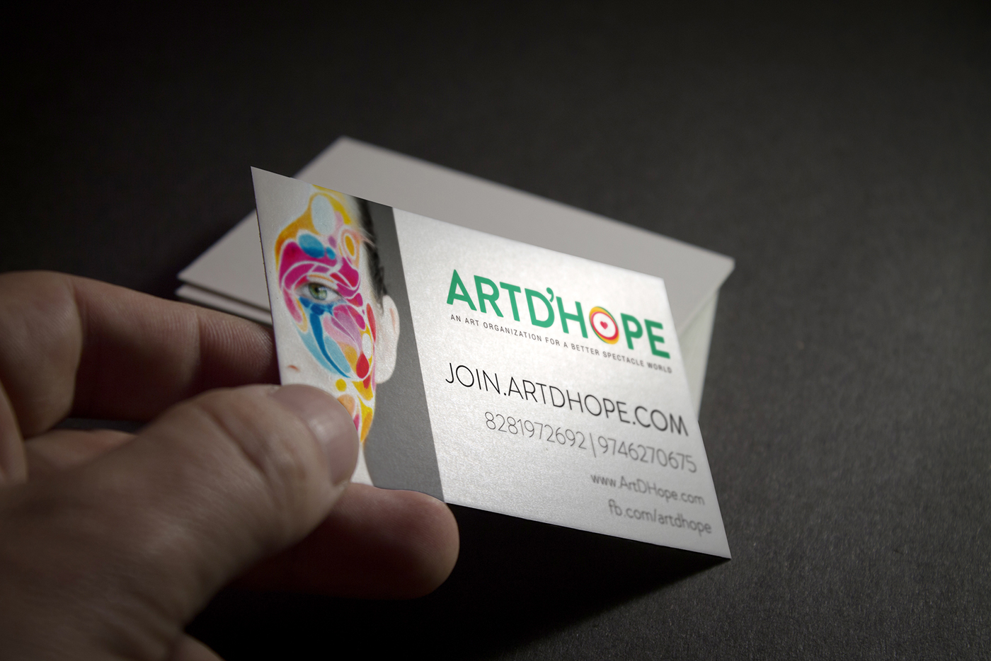 artdhope foundation non profit organization logo Business card design