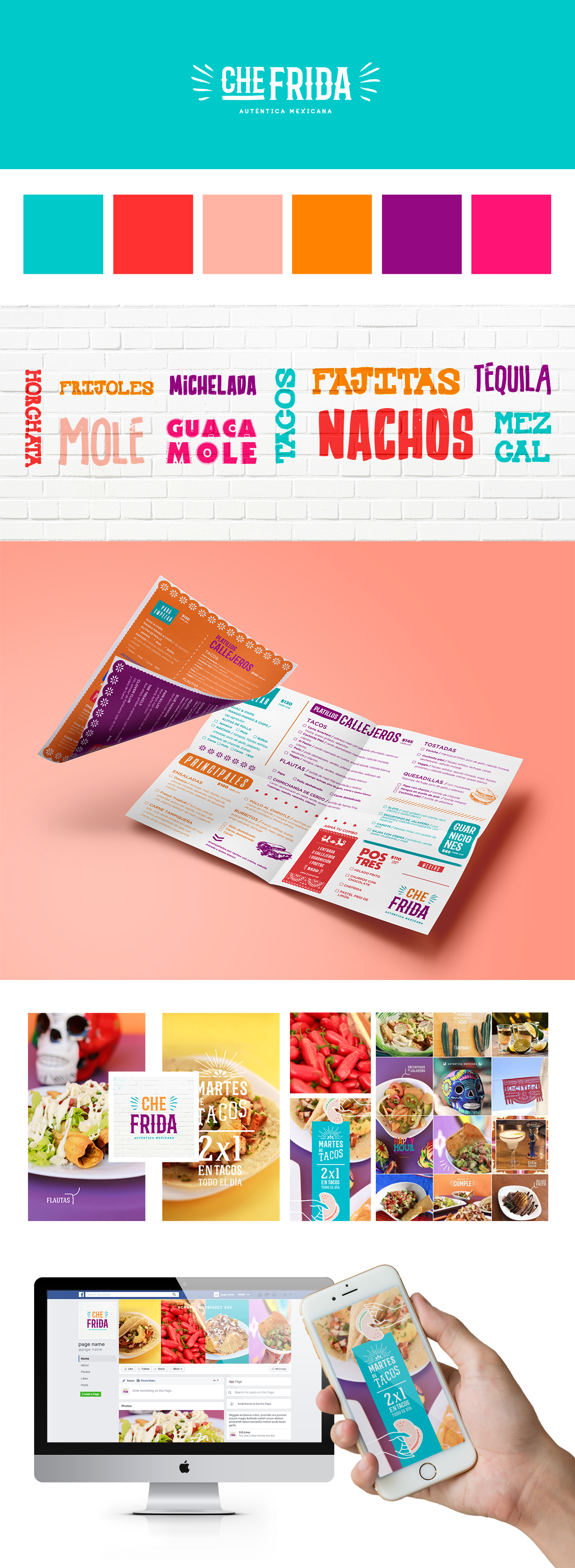 diseño gráfico diseño branding  identidad graphic design  Carta restaurante Mexican