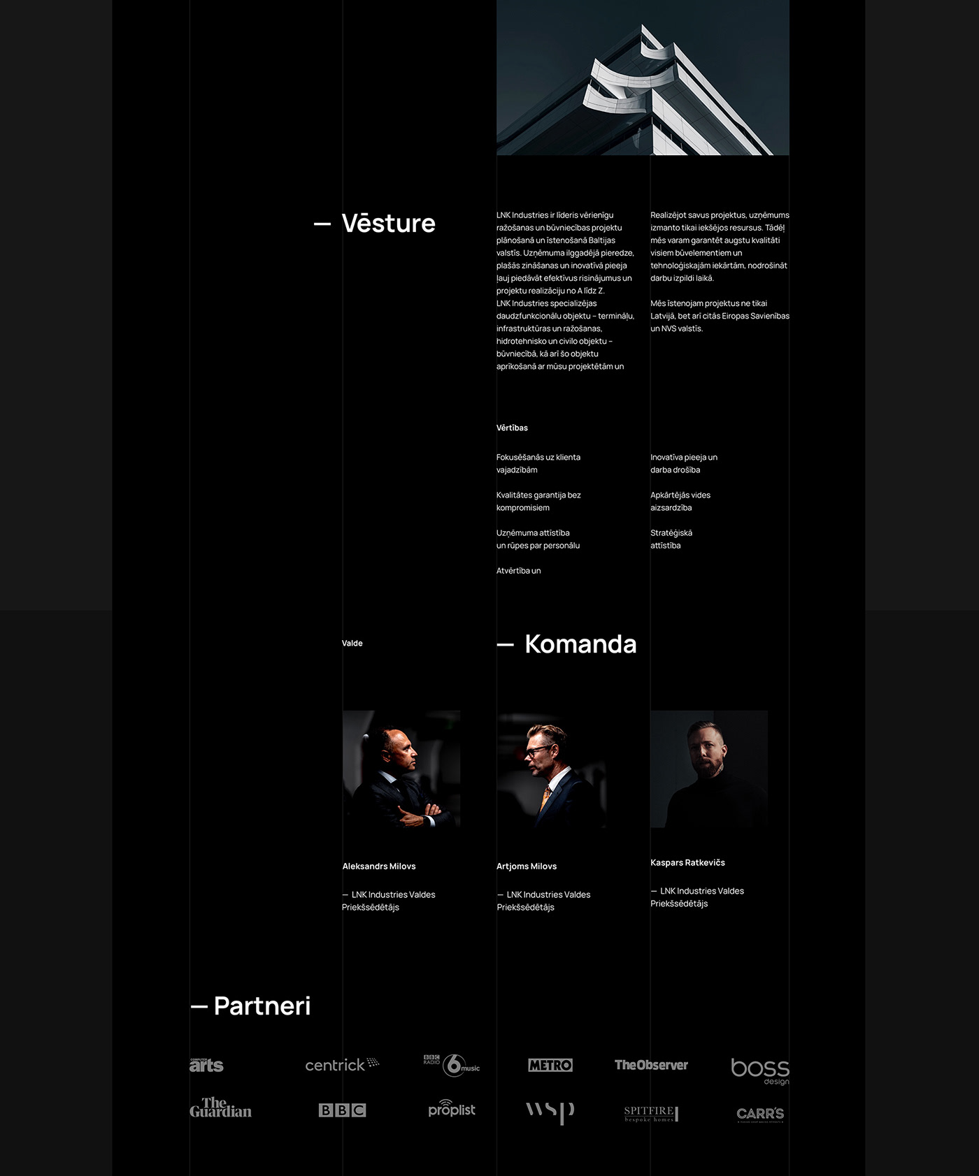 black company corporate dark landing page minimal modern UI/UX Web Design  Website