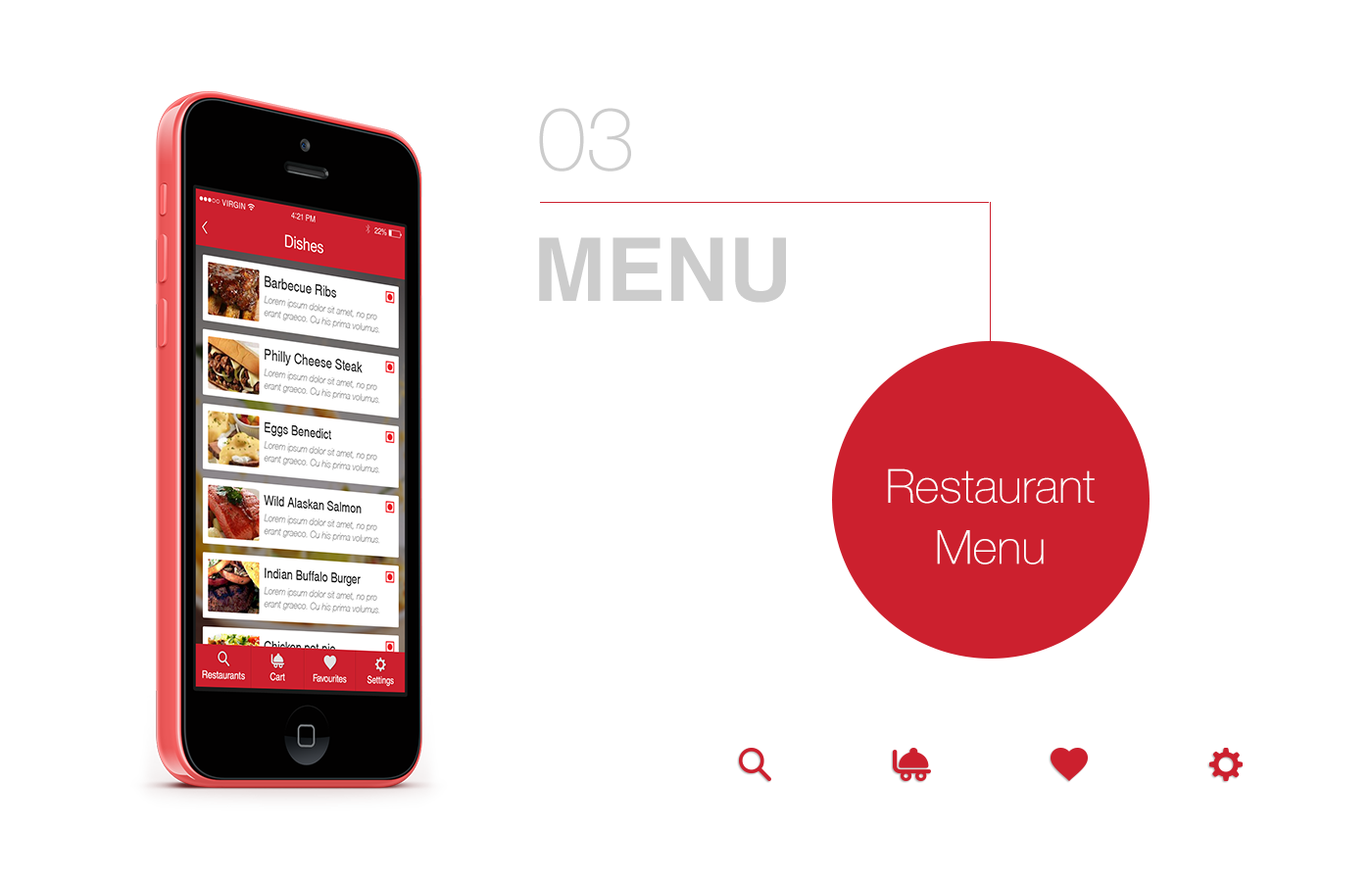 mobile login cart Food  map profile red online Restaurant app app redesign iphone app iOS App UI food app Travel App
