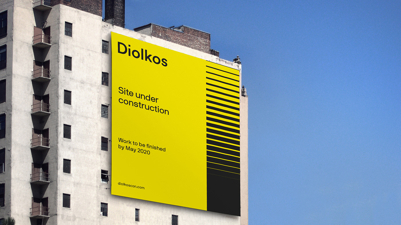 agdesignagency architecture black branding  building construction diolkos construction Dynamic graphics yellow