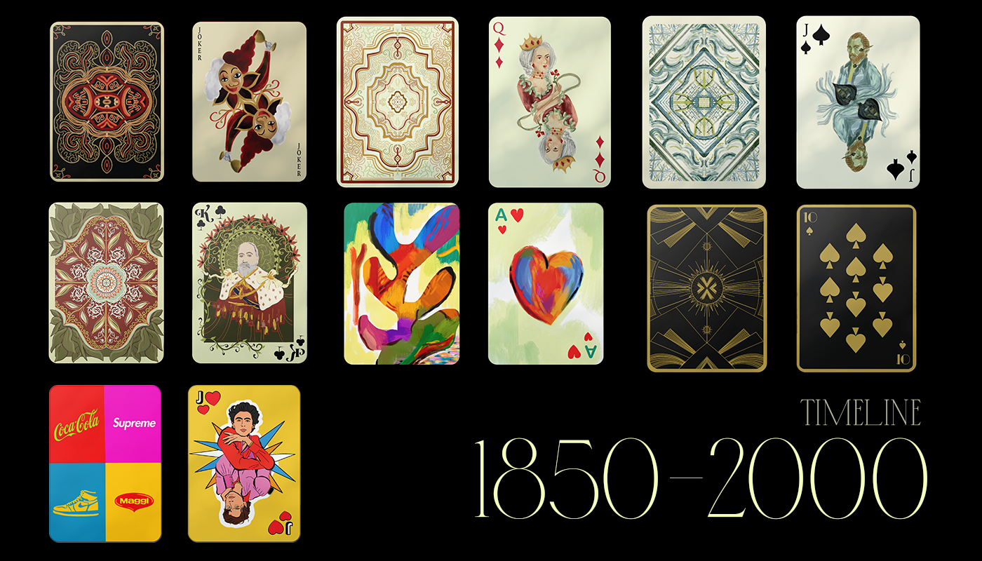 card design poker cards ILLUSTRATION  art movement baroque art nouveau art deco surrealism rococo post impressionism