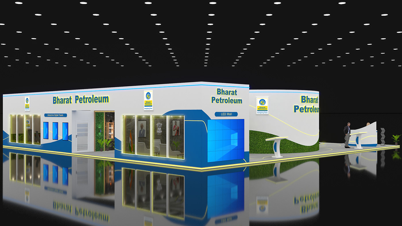 4 side open Stall exhibtion Stand Exhibition  booth 3D Render 3ds max vray