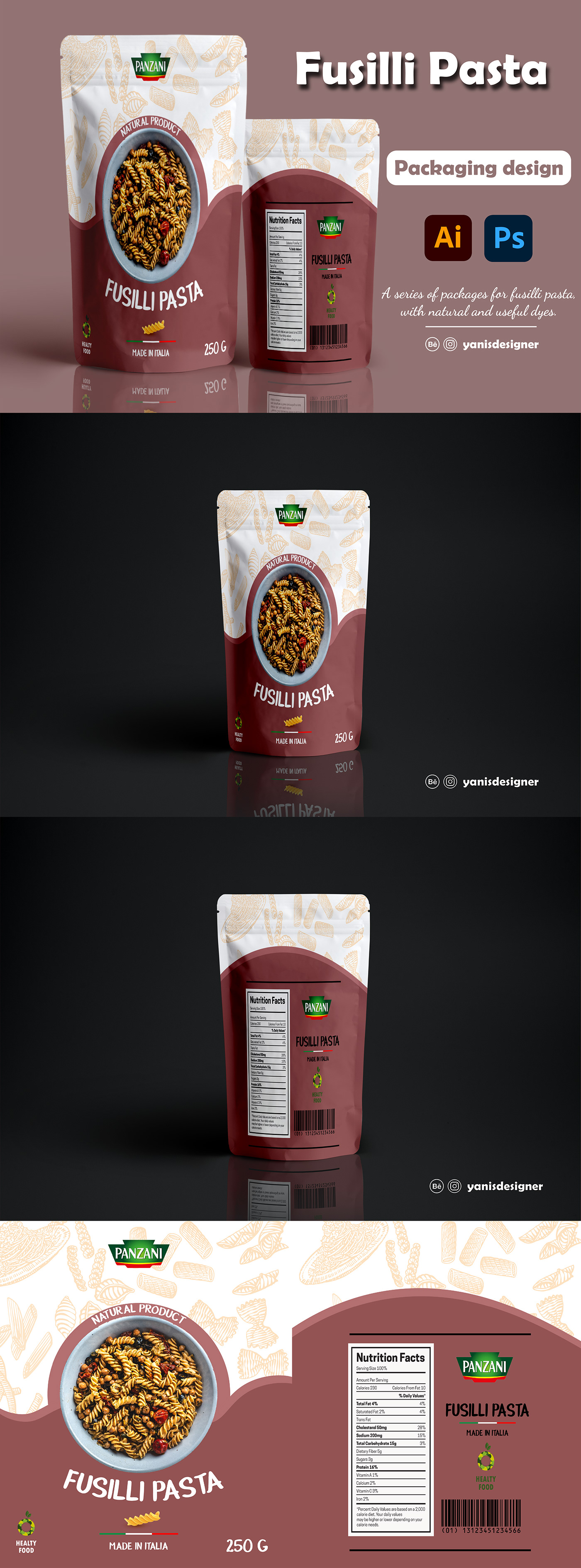 brand branding  emballage Mockup Packaging packaging design Pasta shop template