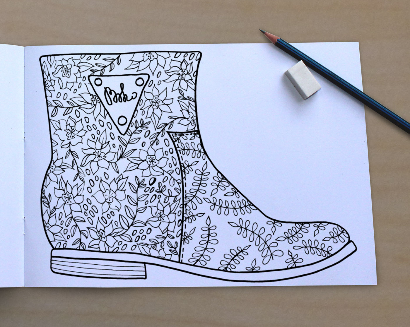 argunika coloring book Adult shoe bohemian hippie antistress sneakers print