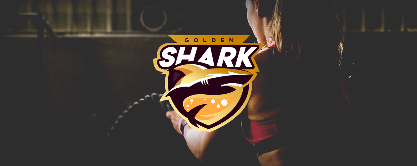 Crossfit design logo creative shark fitness marca branding 