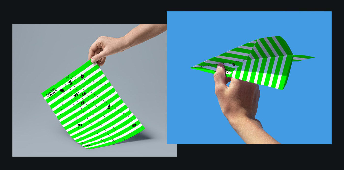 Making a paper plane. plane piece.