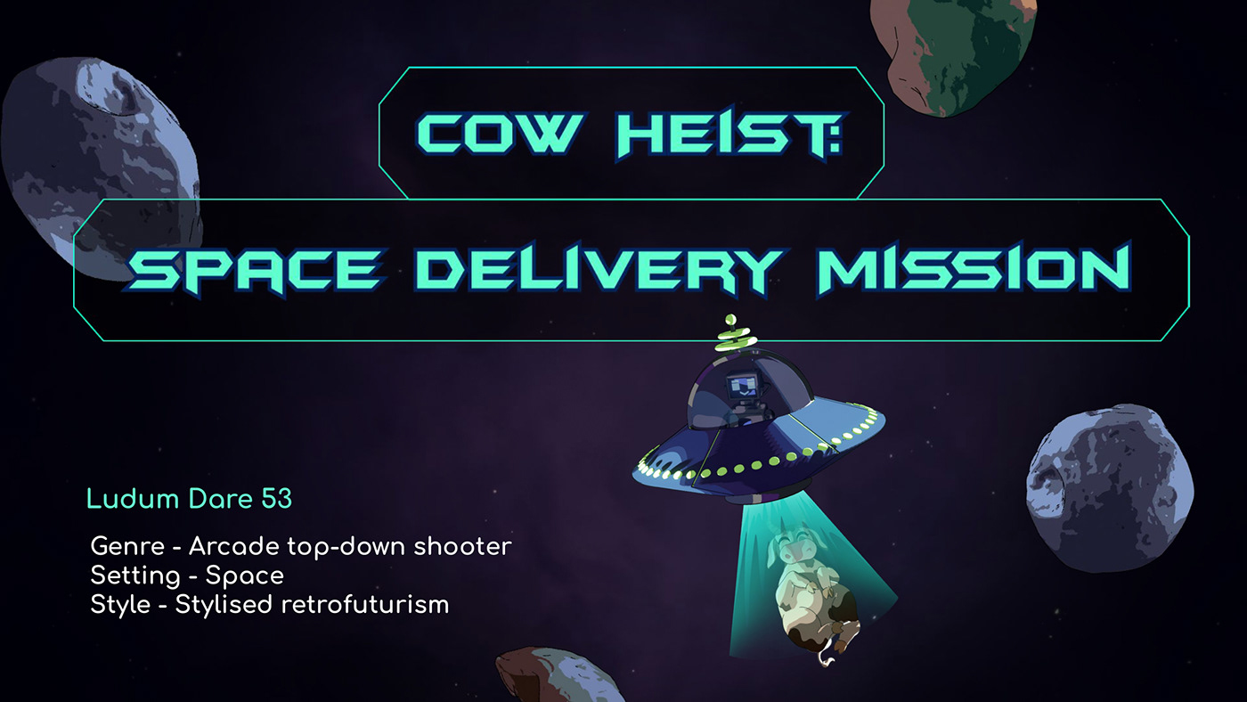 Games 3D 2D flying saucer alien delivery Asteroids cow