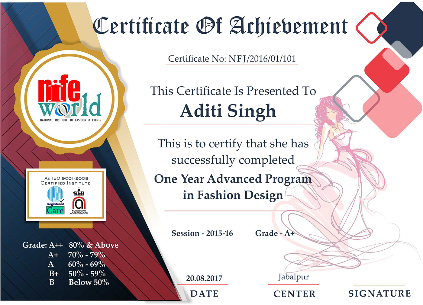 certificate design Fashion 