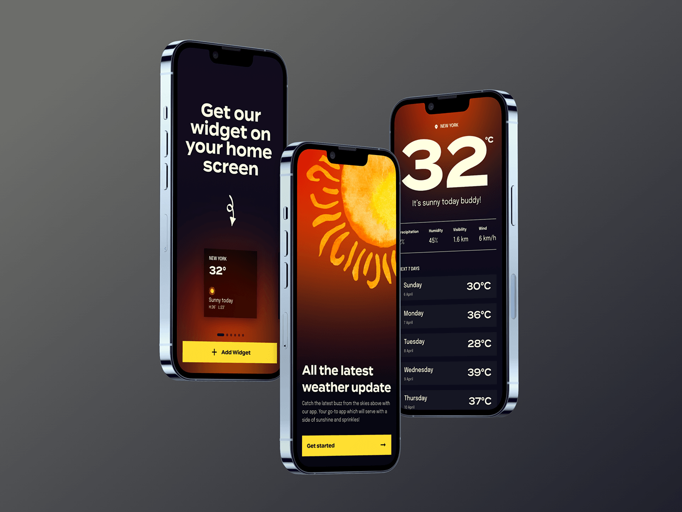 design weather app product design  Figma weather forecast android Mobile app free download ios Israt