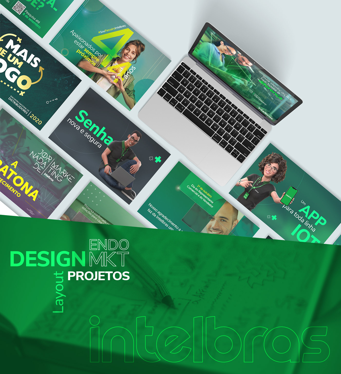 brand identity campanha design design gráfico identidade visual ilustrator intelbras marketing   Peça Publicitaria photoshop