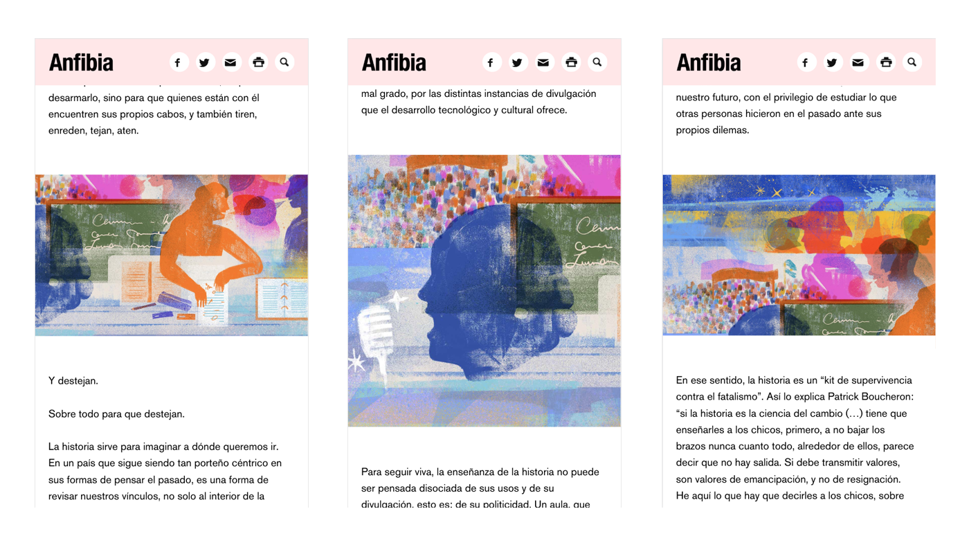 Anfibia revista anfibia enseñar historia construir esperanza Editorial Illustration ilustración editorial historia