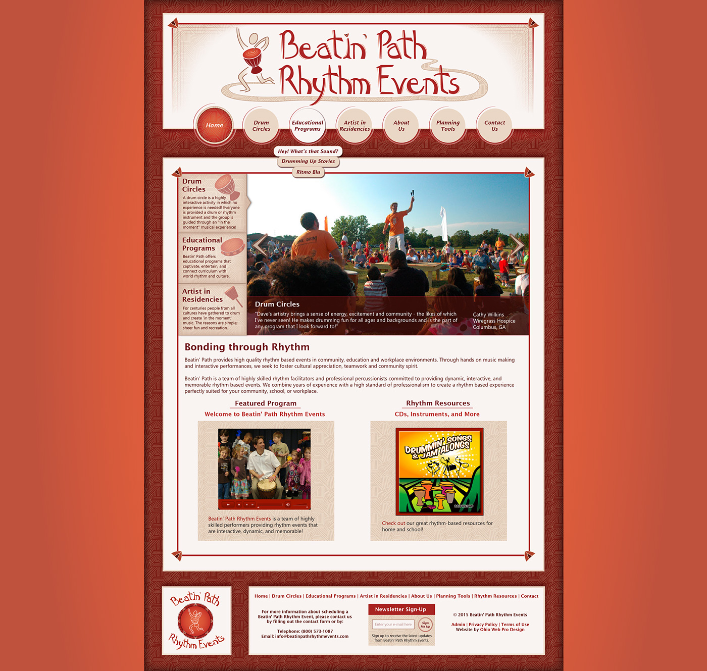Web Design  Website music rhythm drumming